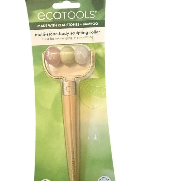 EcoTools Multi-Stone Body Sculpting Roller Massage Wand Rose Quartz Jade - Picture 1 of 2